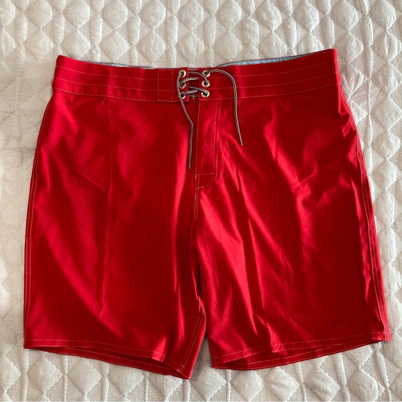 Birdwell Beach Britches Board Shorts Mens 39 Red 9” Inseam Surf Swim USA Made - Picture 1 of 11